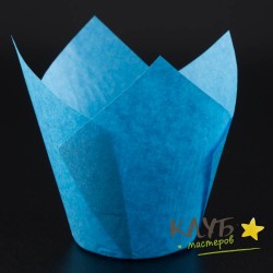 Форма бумажная голубая "Тюльпан" 5х8 см, 10 шт.
