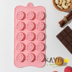 Розочки 15 ячеек, форма силиконовая