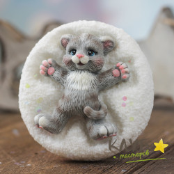 Кот снежный ангел, форма из пищевого силикона