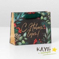 Пакет с ручками крафтовый "Волшебный праздник", 15х12х5,5 см