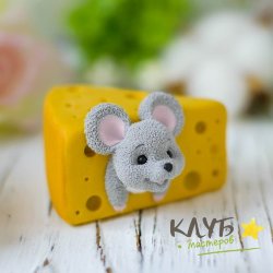 Мышонок в сыре 2D, форма из пищевого силикона