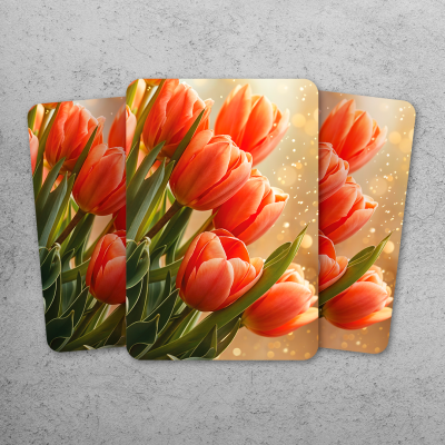 Открытка с ламинацией "Тюльпаны красные" (10 шт.)