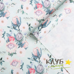 Крафт бумага "Flowers" 50х70 см