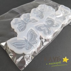 Бабочки 5 ячеек, форма силиконовая для леденцов
