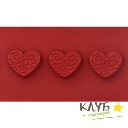 Сердечки кружевные 3 шт., форма силиконовая
