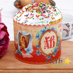 Ободок для кулича пластиковый "Композиция с куличом", 42х10 см