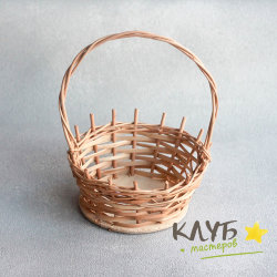Корзина из лозы с ручкой круглая