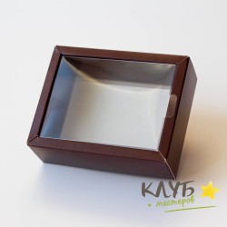 Коробка с пластиковой крышкой Шоколадная 11,8х9,2х4 см