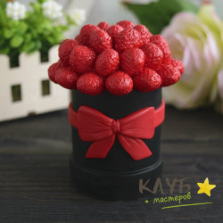 Клубника в шляпной коробке, форма силиконовая