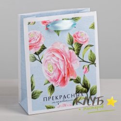 Пакет с ручками ламинированный «Прекрасных мгновений», 12х15х5,5 см