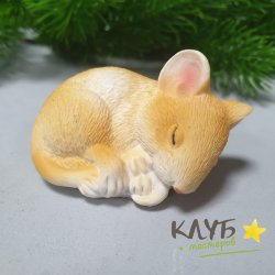 Мышка спящая клубочком, форма силиконовая