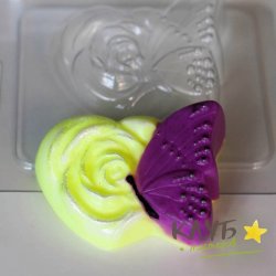Бабочка на розе, форма пластиковая