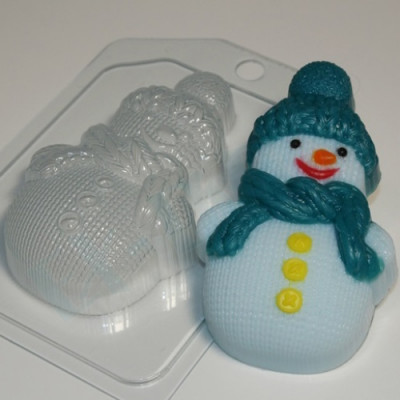 Снеговик вязаный, форма пластиковая