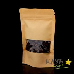Крафт-пакет с окном и зип замком, 9х14 см