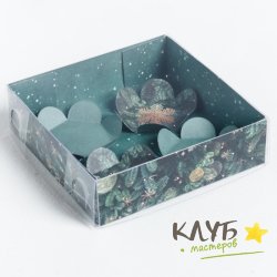 Коробка для макарун с подложками "Зимняя сказка рядом", 12х12х3,5 см