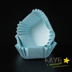 Капсулы бумажные голубые "Квадрат" 3,5х3,5х2 см, 16-20 шт.