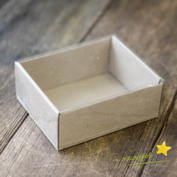 Коробка с пластиковой крышкой крафт 11,5х9,3х4,5