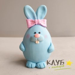 Кролик-яйцо с бантом, форма из пищевого силикона