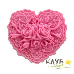 Кружевное сердце, форма силиконовая