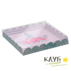 Коробка с пластиковой крышкой "Волшебных моментов. Единорог", 18х18х3 см