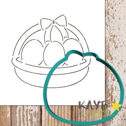 Трафарет+форма для пряников "Корзина с яйцами 1"