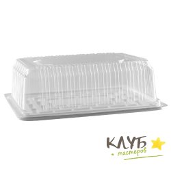 Коробка для торта пластиковая 35х25х12 см белая подложка