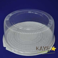 Коробка для торта пластиковая 30х10,5 см белая подложка