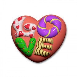 Сердце Love, форма пластиковая