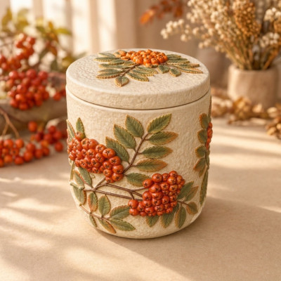 Шкатулка с рябиной большая, форма для гипса