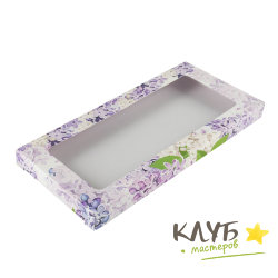Коробка для шоколадной плитки "Сирень" 18х9х1,4 см