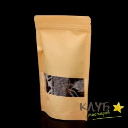 Крафт-пакет с окном и зип замком, 16х25 см