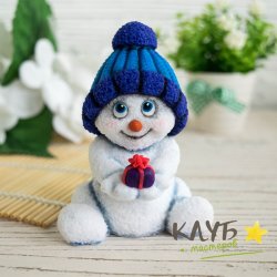 Снеговик с подарком, форма силиконовая