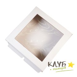 Коробка для торта с окном (гофрокартон) 22х22х7 см