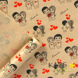 Крафт бумага "Love is..." 60х100 см