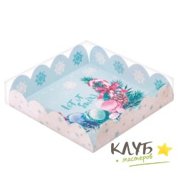 Коробка с пластиковой крышкой "Морозное утро", 13х13х3 см