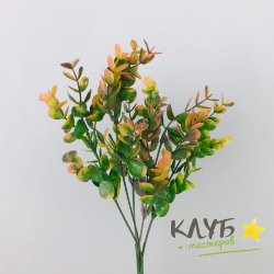 Зелень для мыльных букетов "Эвкалипт с оранжевым напылением"