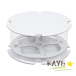 Коробка тубус для 4-х капкейков белая 20x10 см