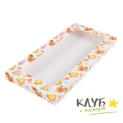 Коробка для шоколадной плитки "Пасхальные яйца" 18х9х1,4 см (набор 8 шт.)