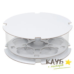 Коробка тубус для 6-ти капкейков белая 24x10 см