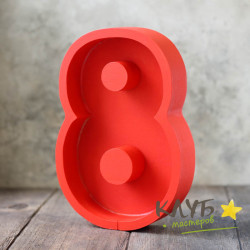 Пенобокс "Цифра 8" 16,5х24,5 см (красный)