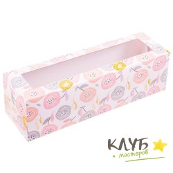 Коробка для макарун "Цветочки", 18 х 5,5 х 5,5 см