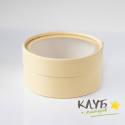 Коробка круглая с крышкой и окном "Ванильная", 12х6 см
