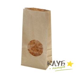 Крафт-пакет бумажный с окном 10х6х20 см (5 шт.)