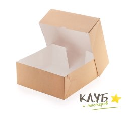 Коробка для торта крафт 25,5x25,5x10,5 см
