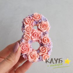 Восьмое марта с розами и сиренью, форма из пищевого силикона