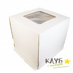 Коробка для торта с квадратным окном (гофрокартон) 30х30х30 см