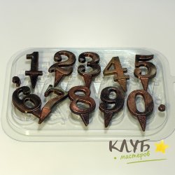 Цифры на ножке, форма пластиковая для шоколада