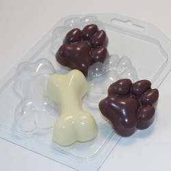 Лапы и кость мини, форма пластиковая