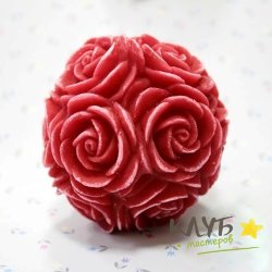 Шар из крупных роз, форма силиконовая