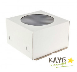 Коробка для торта с окном (гофрокартон) 24х24х18 см